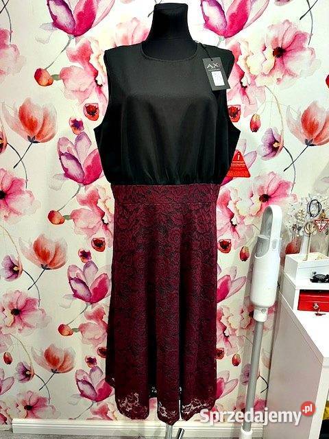 ax paris sukienka elegancka koronkowa bordo nowa Choszczno sprzedam