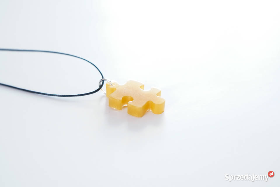 Wisiorek puzzel z żywicy epoksydowej kolor złoty Warszawa sprzedam