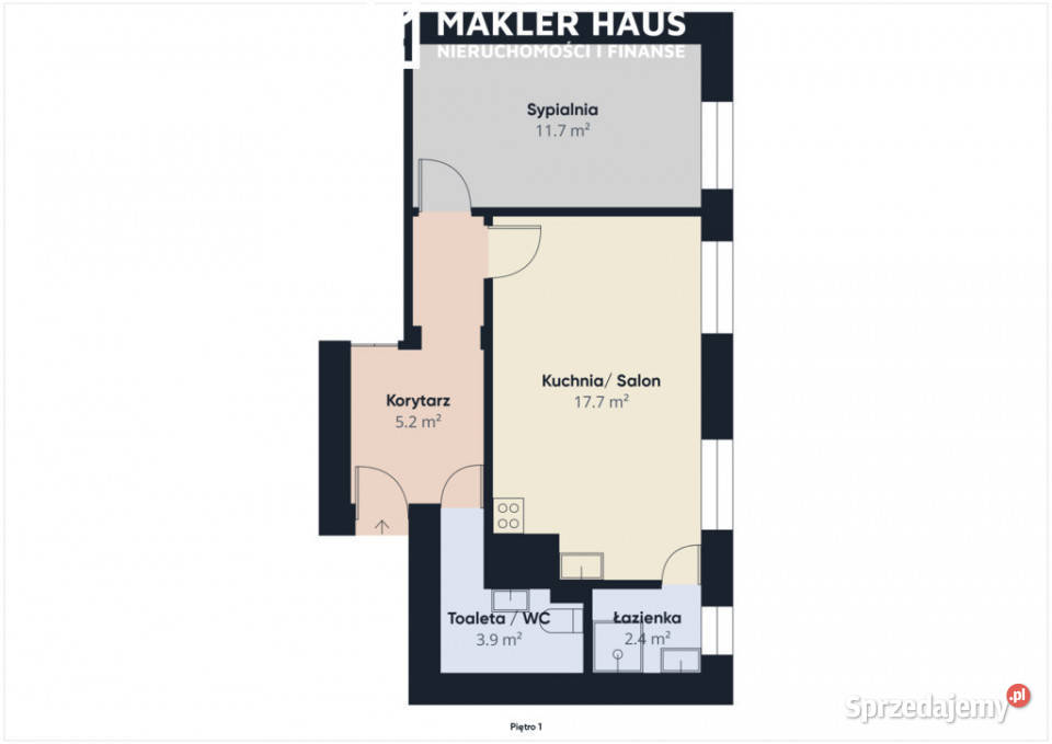 Mieszkanie 40 m2 na parterze Liczba pokoi 2