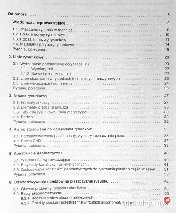 Rysunek techniczny mechaników Podręcznik Tadeusz Pozostałe