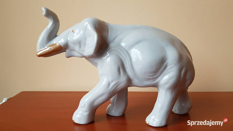 Duża sygnowana figurka Słonia Słoń Steatyt Dąbrowa Górnicza