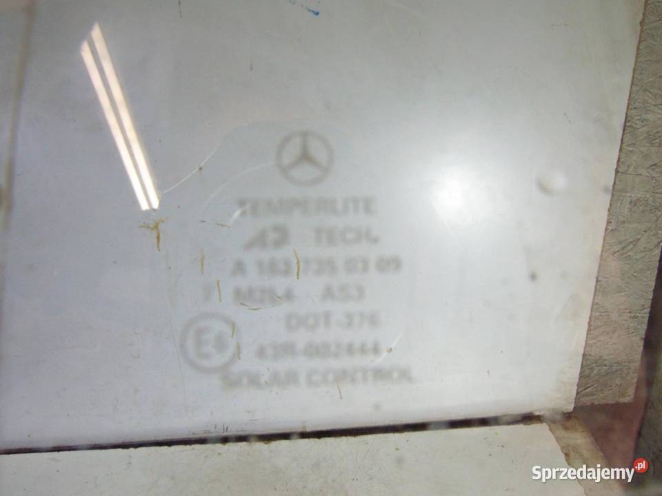 SZYBA DRZWI PRAWY TYŁ MAŁA MERCEDES W163 osobowe Boczne (drzwi) wielkopolskie