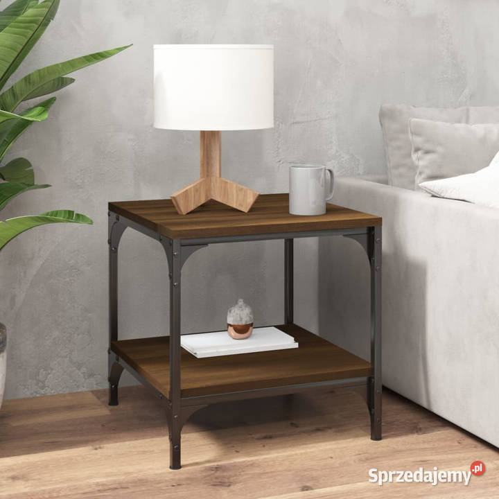 Stoliki boczne 2 brązowy dąb 40x40x40 WM819386 sprzedam