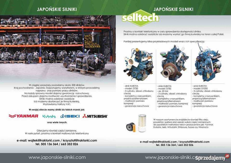 kompletny silnik KUBOTA D1405 diesel 4 cylindry dolnośląskie Małuszyn