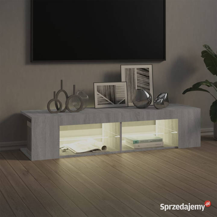 Szafka TV z oświetleniem LED szary dąb sonoma Warszawa