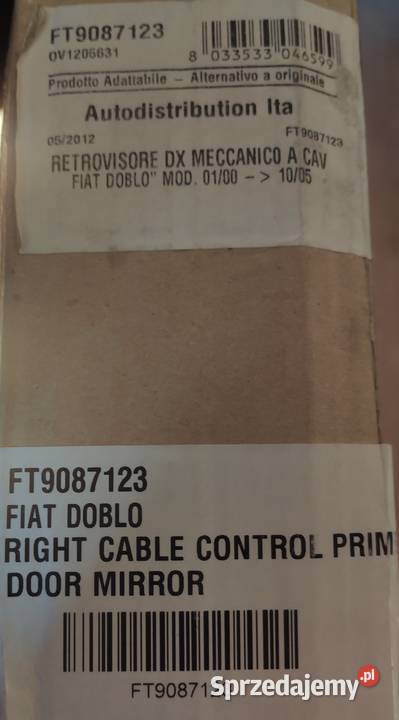 Lusterko Prawe Fiat Doblo 735268404 FT9087123 osobowe Tychy