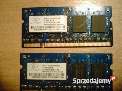 Pamiec do Acera 1 giga 2x512 Acer Bydgoszcz