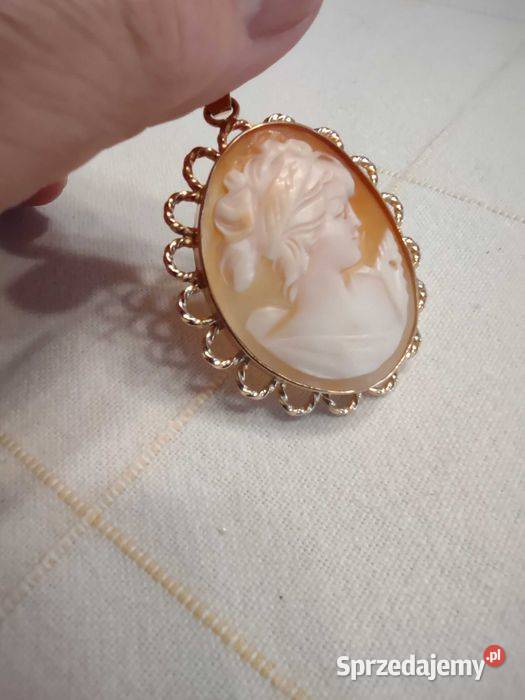 Piękna kamea wisior złoto 585 Poznań