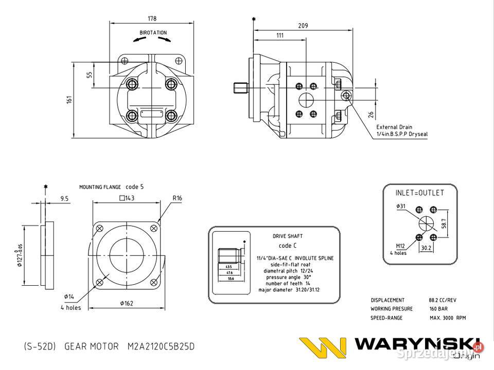 Waryński S52D Waryński S52 Silnik hydrauliczny