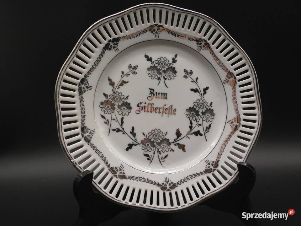 Porcelanowy talerz kolekcjonerski ozdobny z wielkopolskie Raszków