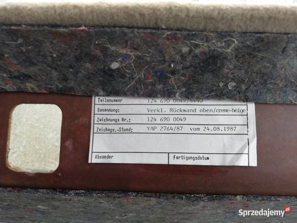 Mercedes 124 Półka Roleta półki tylne Gdańsk sprzedam