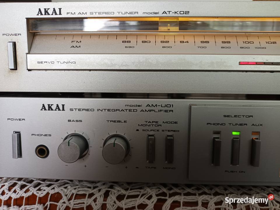 Zestaw Wzmacniacz Akai AM U01 Tuner AT K02 śląskie Tychy sprzedam
