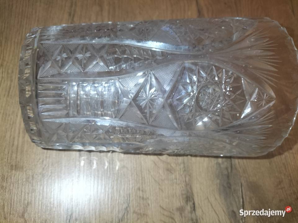 ORGINAŁZABYTKOWY WAZON KRYSZTAŁ ozdobny lata 70 dolnośląskie