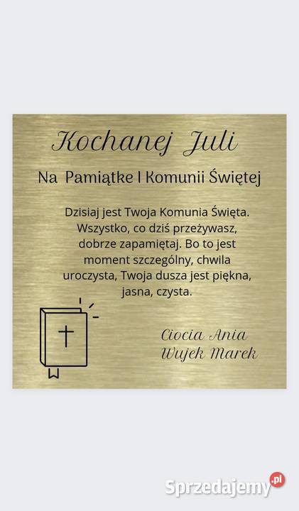 Dedykacja życzenia komunia inne okazje piękna