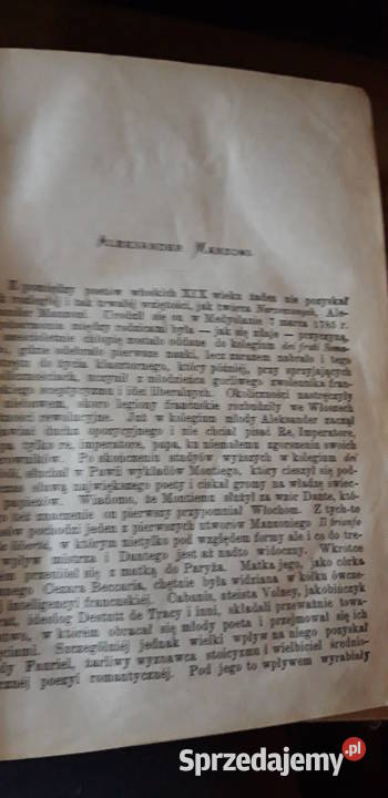 NARZECZEN T 12 A Manzoni Warszawa 1882 wielkopolskie Iwno