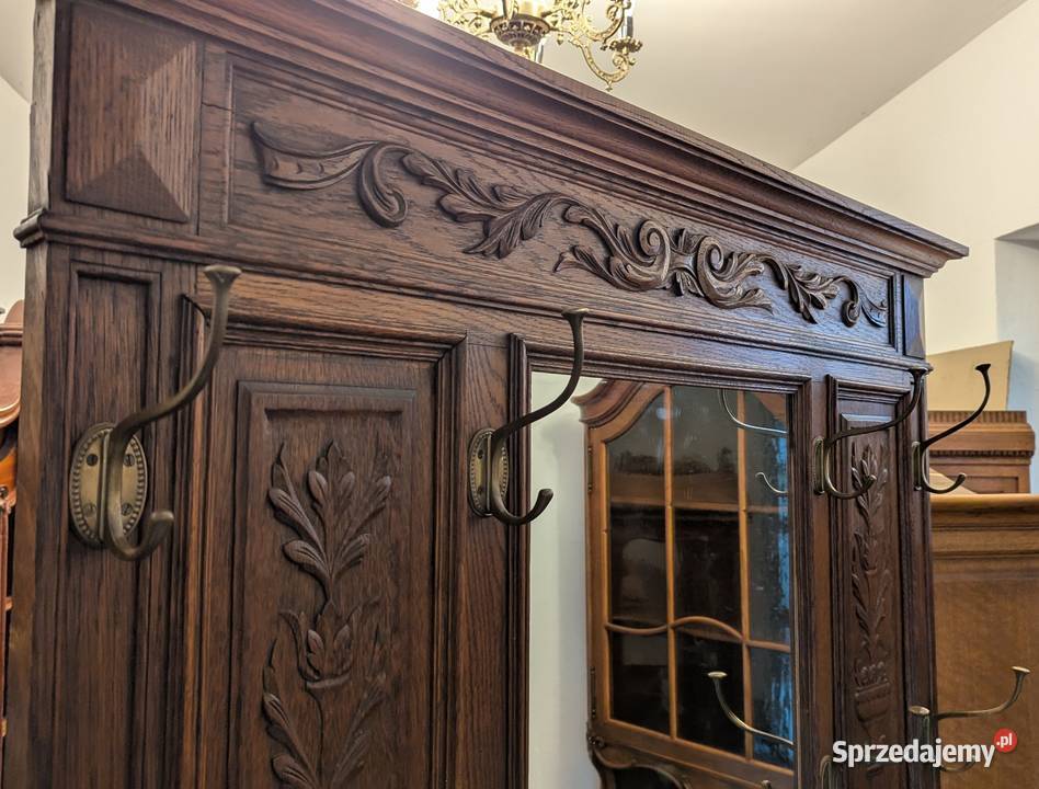 Piękna dębowa garderobawieszak secesyjnysklep Dąbrowa Górnicza sprzedam