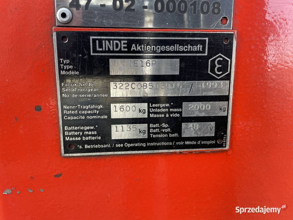 Linde E16P elektryczny maszt z wolnym skokiem Katowice
