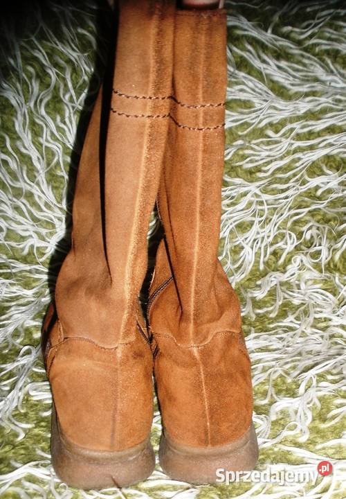 Kozaki skórzane jasnobrązowe damskie ocieplane małopolskie Kraków