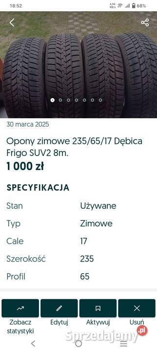 OPONY ZIMOWE 2356517 DĘBICA FRIGO SUV 8MM Samochodowe Szczecin