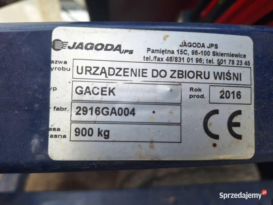 Urządzenie do zbioru wiśni gacek Warszew sprzedam
