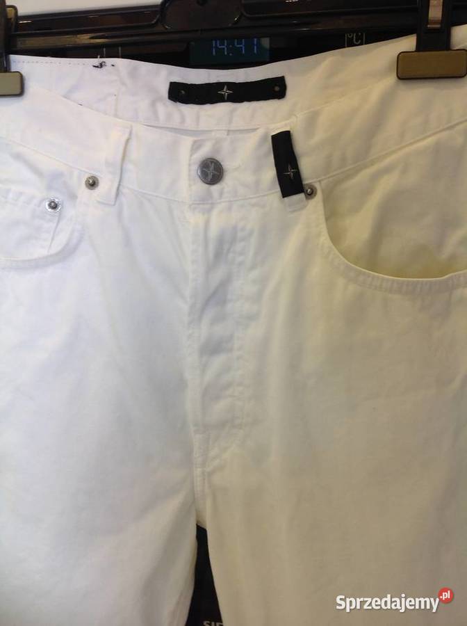 Białe Spodnie Jeans Męskie STONE ISLAND 33 NOWE Nowa Sól sprzedam