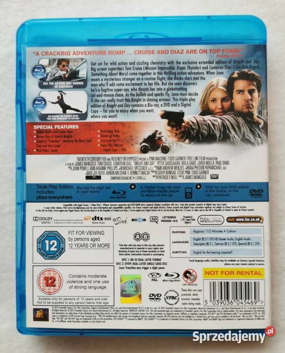 Knight and Day Wybuchowa Para Bluray DVD En 2010