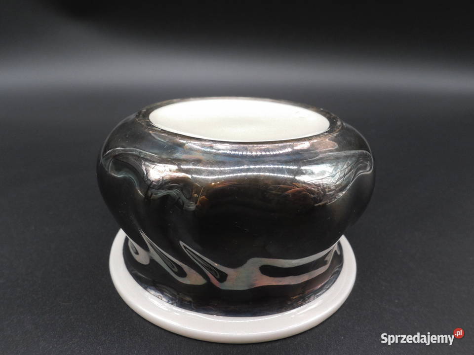 Miseczka porcelanowa białosrebrna Raszków