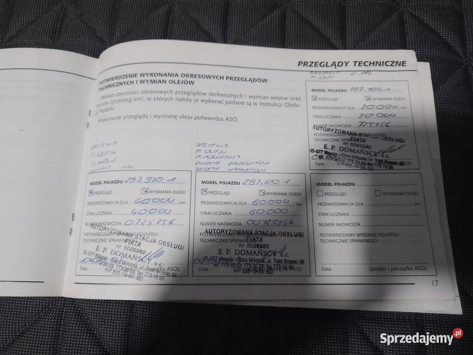 FIAT SEICENTO 2002 Książka Gwarancyjna Serwisowa Poradniki, albumy i reportaże Łódź