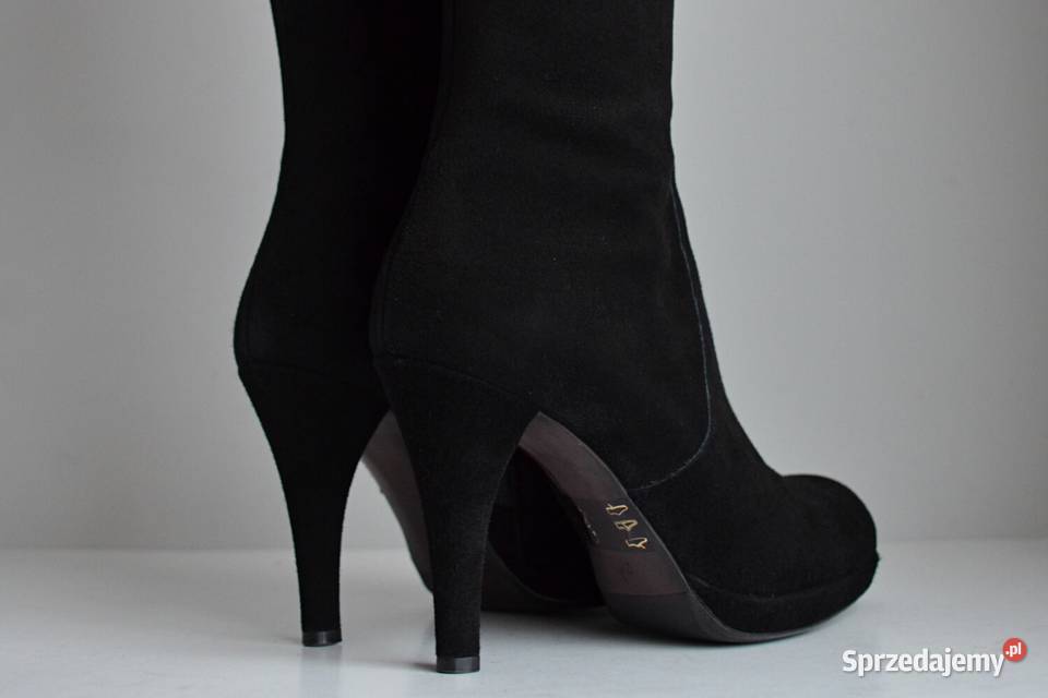 ŁADNIE dopasowne kozaki The Seller szpilka zamsz Białystok sprzedam