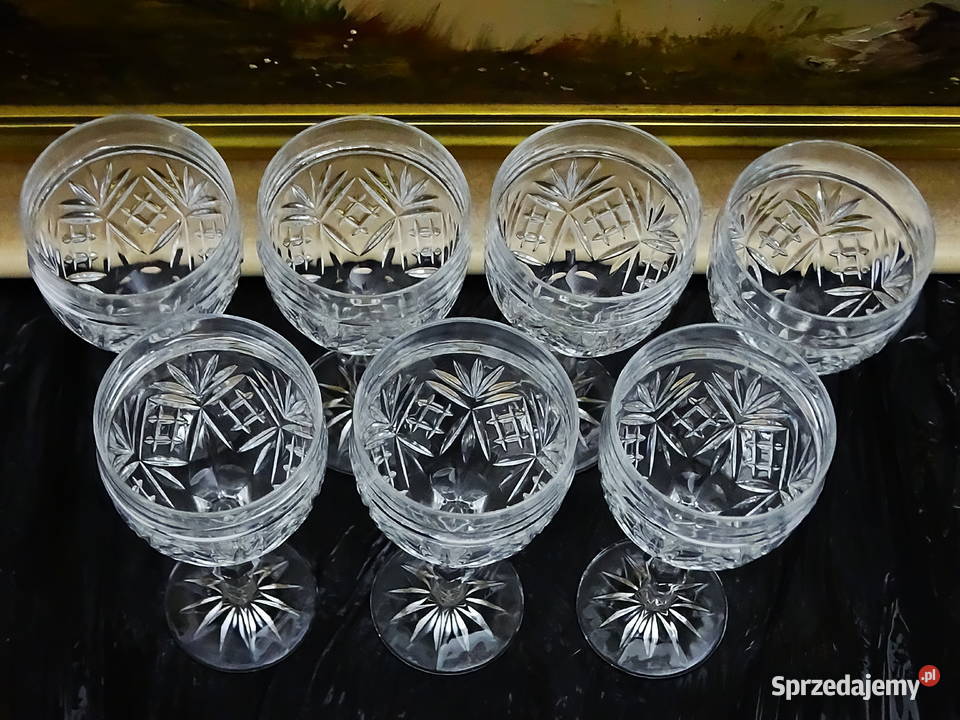 Kieliszki kryształowe zestaw 6 sztuk ręcznie Biłgoraj
