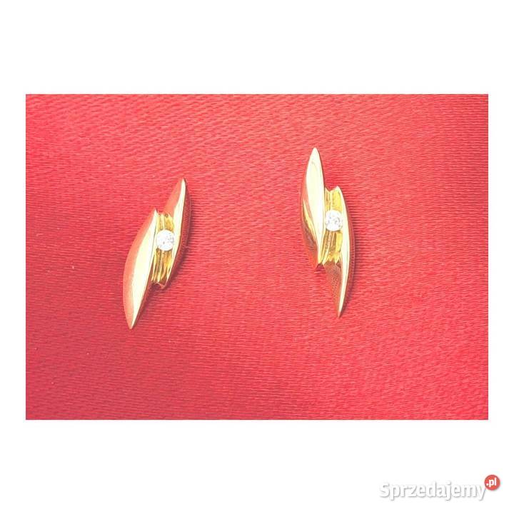 Kolczyki Złote pr585 z kamieniem sztyft Z148 wielkopolskie Poznań