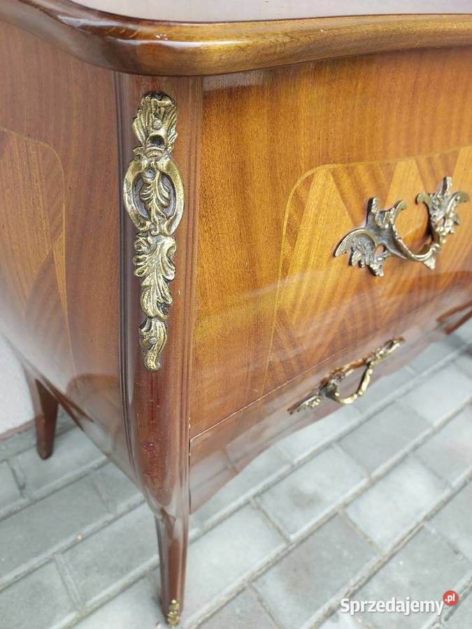 Stara zdobiona komoda ludwikowski styl intarsje