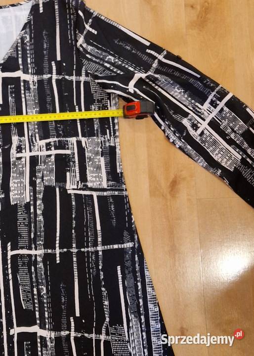 Wizytowa TUNIKA BLUZKA L w czarnobiały print Bluzki i koszule Lublin