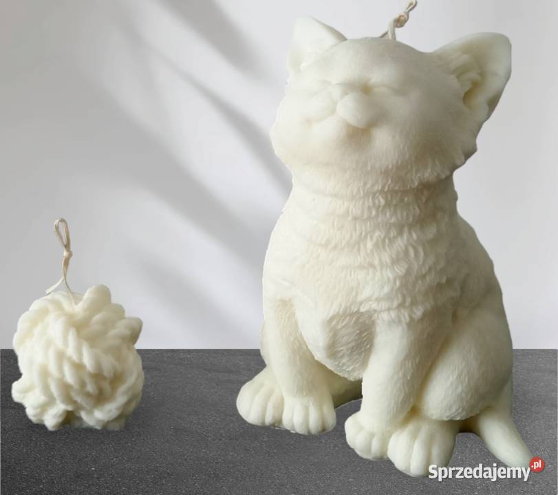 Uroczy kot Duża świeca sojowa Zestaw 2 Naturalna mazowieckie Warszawa
