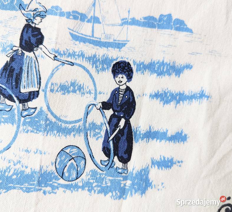 Retro serwetka holenderski obrazek niebieski Szczecin