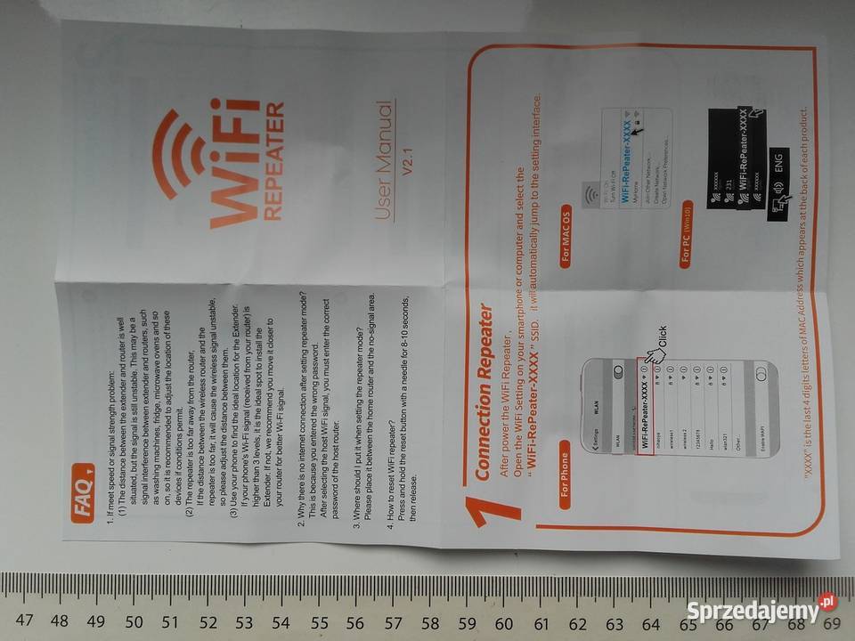 Bezprzewodowy wzmacniacz sygnału WIFI 230V RJ45 sprzedam