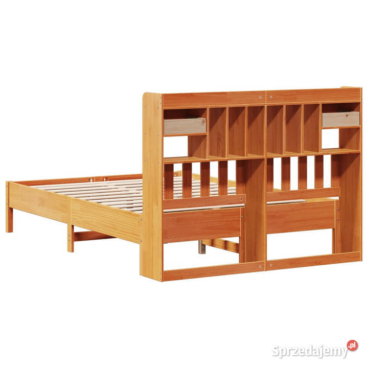 Łóżko z regałem bez materaca drewno sosnowe 110cm Łóżka