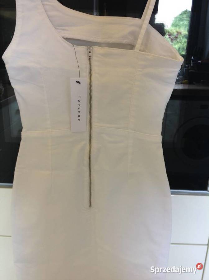 Biała Mini Sukienka Jeans TOPSHOP r XS nowa Nowa Sól