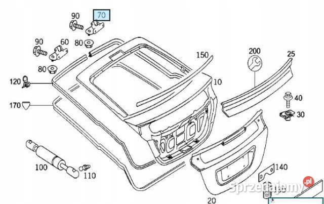 ZAWIAS KLAPY PRAWY MERCEDES W203 A2037400437 sprzedam