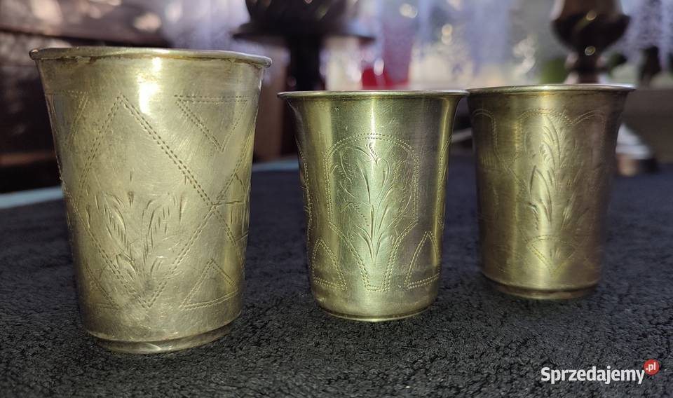 Srebrne kieliszki kiduszowe 3 sztuki 122g Antyki, Sztuka, Kolekcje mazowieckie Warszawa