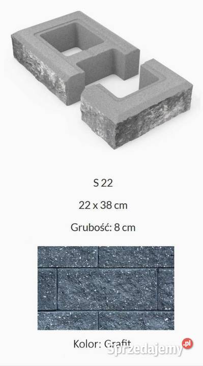 Moduły systemu ogrodzenia łupanego Muro 8 P22 Bełchatów