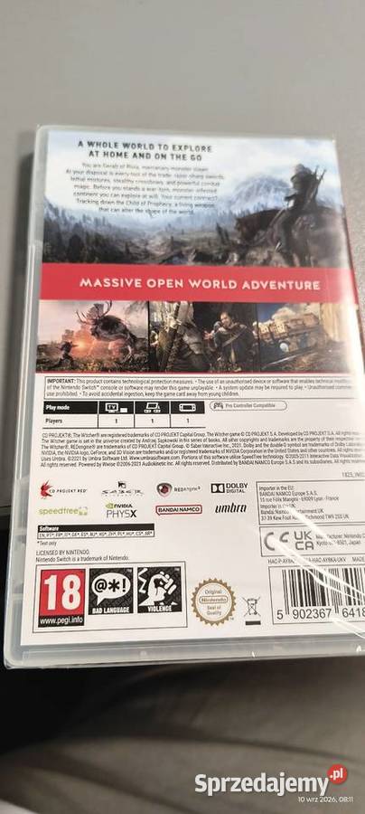 Wiedźmin 3 Nintendo switch nówka folia Sosnowiec sprzedam