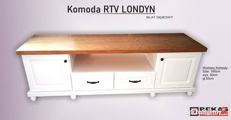 Piękna Prowansalska Komoda 120 LONDYN Dąb Biały Komody Łowicz