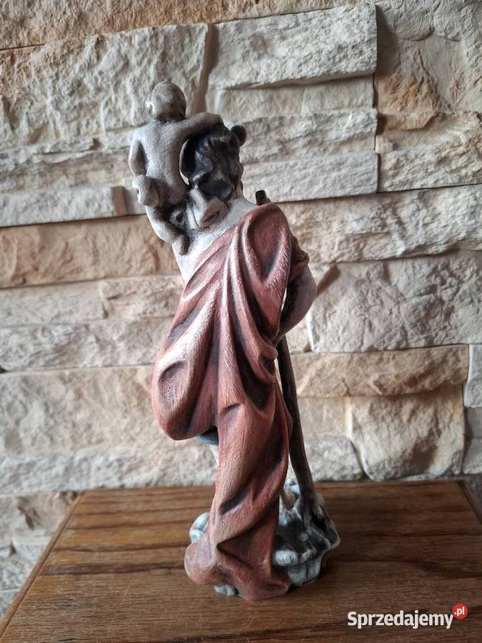 Rzeżba z drewna polichromia ŚwKrzysztof Patron Lubień sprzedam