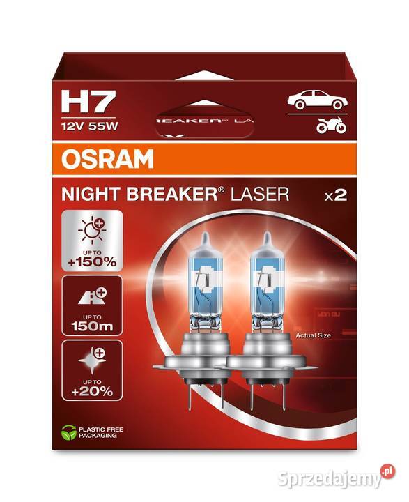 Żarówki H7 Osram Night Breaker Laser 150 Żarówki samochodowe Sosnowiec sprzedam