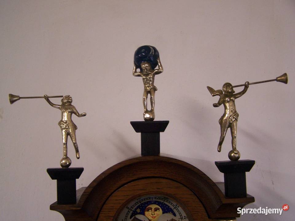 Zegar wiszący Hermle ręcznie malowany z wagami Koszalin