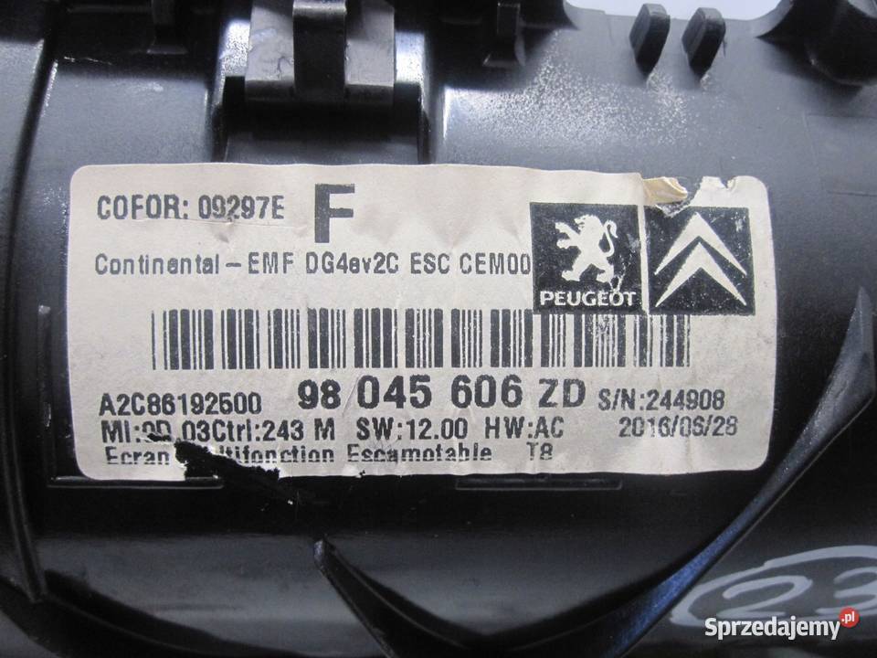 PEUGEOT 3008 I LIFT 16r ekran wyświetlacz