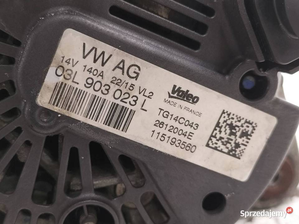 ALTERNATOR 03L903023L 20 TDI VW Volkswagen osobowe