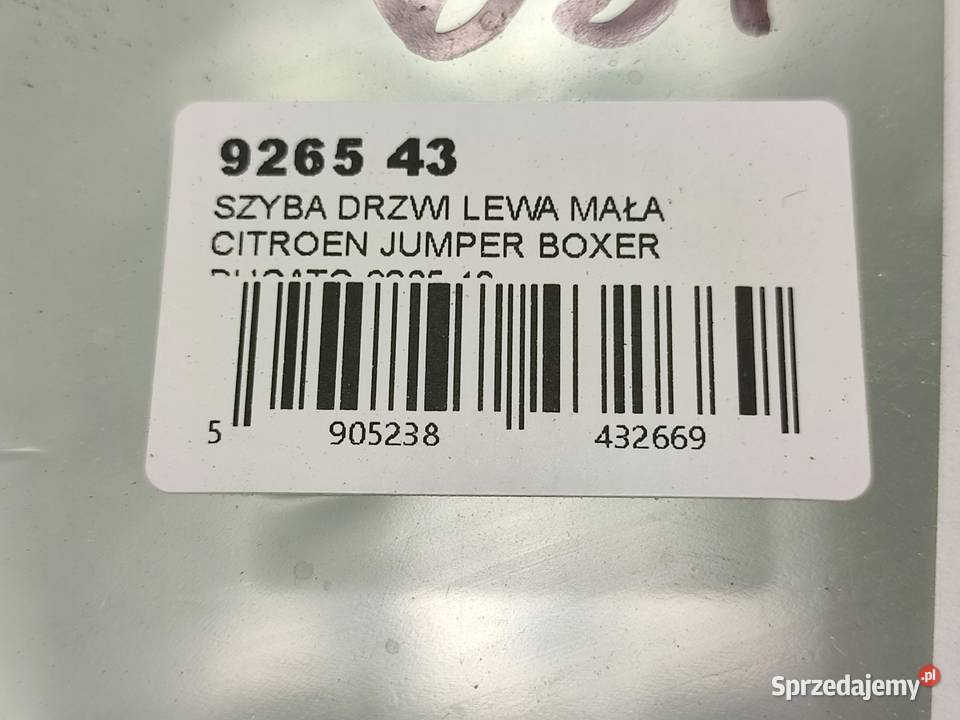 SZYBA DRZWI LEWY PRZÓD JUMPER BOXER DUCATO lubelskie sprzedam