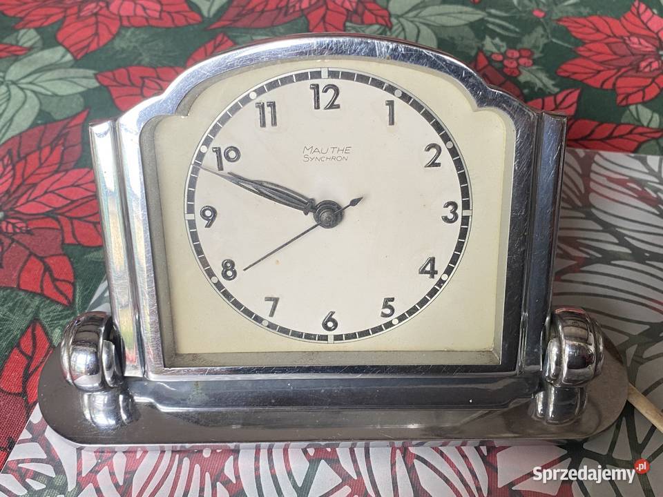 Zegar kominkowy Art Deco Mauthe Synchron Zielonka
